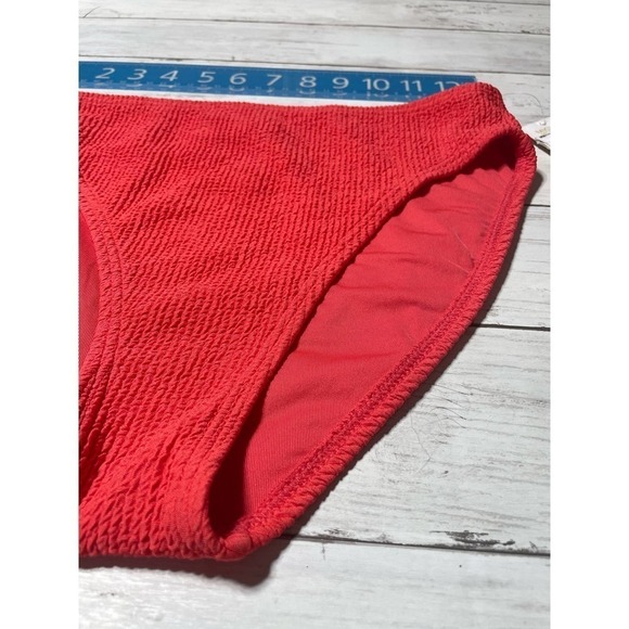 Michael Kors women bikini bottom SANGRIA Textured High-Leg Bikini Swim M orange - Picture 6 of 8